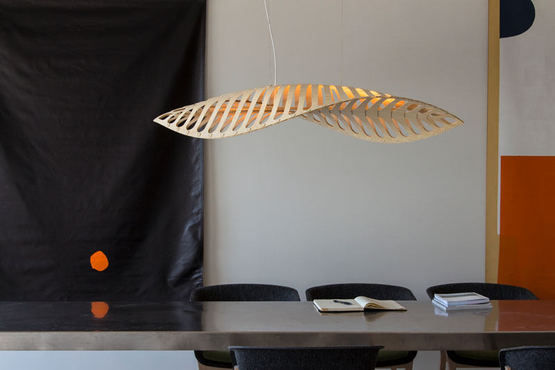 Inspired by the microscopic organisms living in our oceans, New Zealand-based designer David Trubridge has created Navicula - a modern and sculptural light fixture made from CNC cut bamboo plywood.