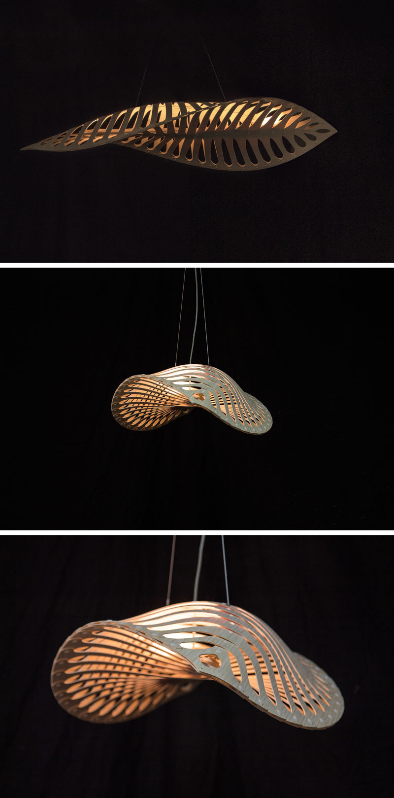 Inspired by the microscopic organisms living in our oceans, New Zealand-based designer David Trubridge has created Navicula - a modern and sculptural light fixture made from CNC cut bamboo plywood.