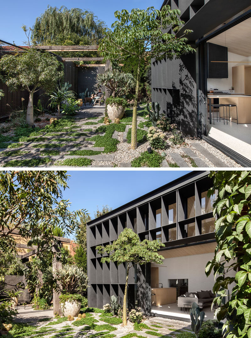 Australian firm Clare Cousins Architects, were asked to design an extension / garden pavilion to the rear of an Edwardian cottage, that would maximize the exposure of a small, sculptural garden with a pergola.