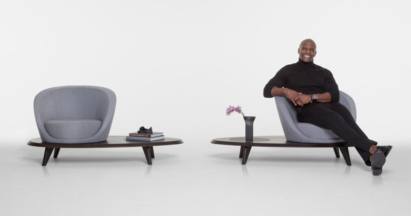 Terry Crews has designed a contemporary furniture collection with Bernhardt Design, and as part of his first collection he has designed the Lilypad Lounge Chair.