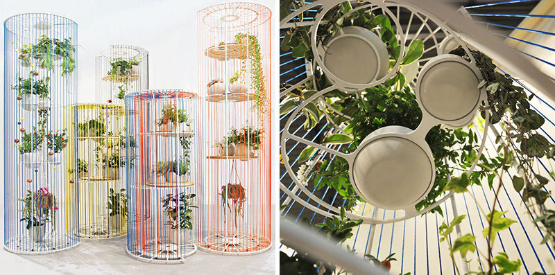 Designer Alessandra Meacci has created Bolina, a modern and multi-functional room divider, that doubles as a bookshelf and a place to display your plants.