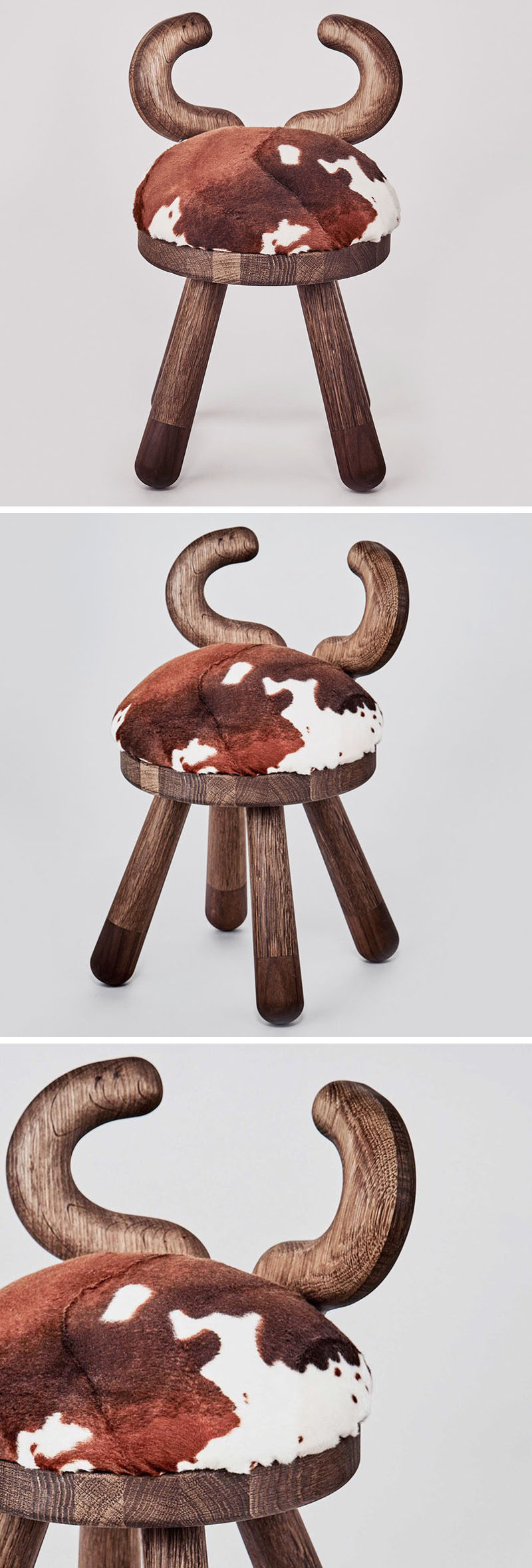 Japanese designer Takeshi Sawada, has designed this cow stool as part of a collection of quirky farm animal inspired stools for EO - Elements Optimal.