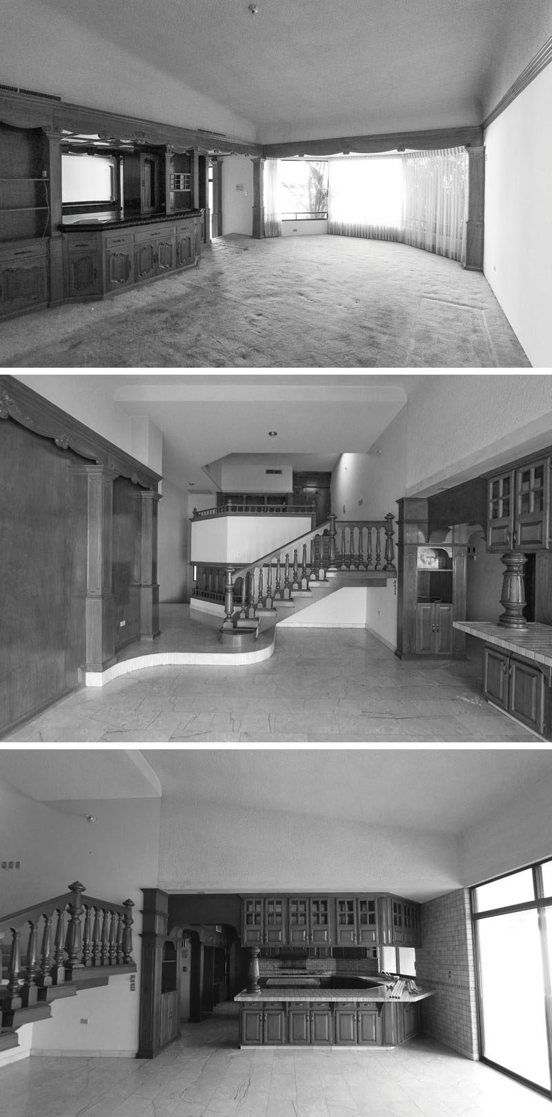 This is the before photos of a house in Mexico that was renovated into a bright and modern family house.