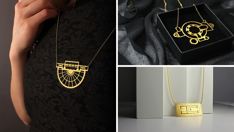 This minimalist and modern jewelry is inspired by architectural floor plans.