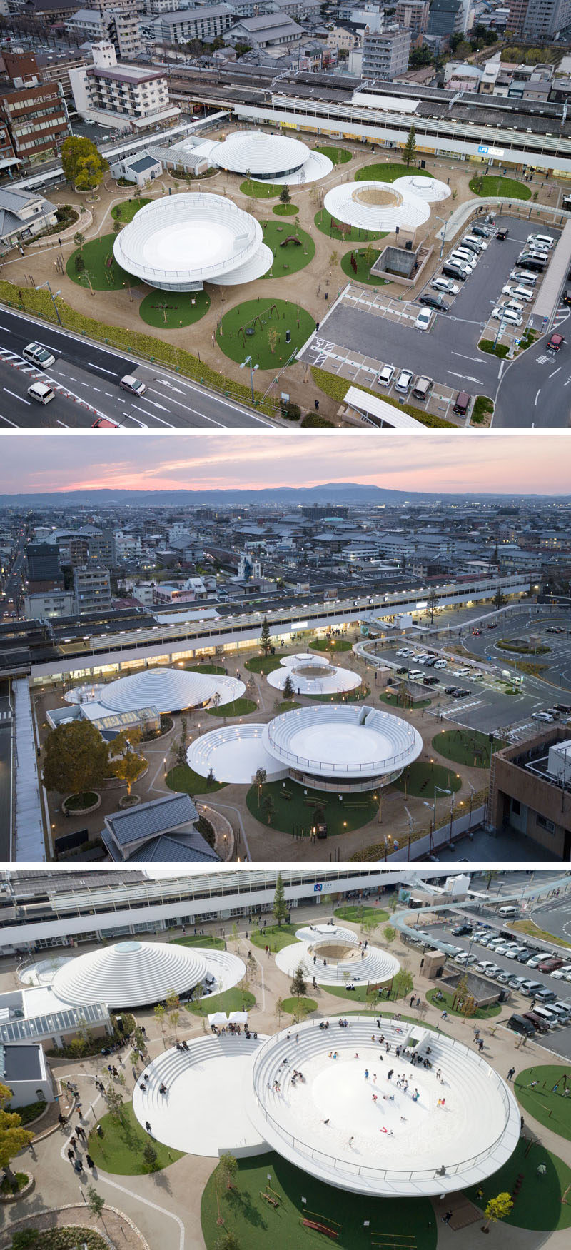 Japanese architecture firm nendo have recently completed the Cofufun plaza for Tenri Station in Nara prefecture, that features plenty of space for the local community to use for events and gatherings, and would also serve as a tourist information centre.