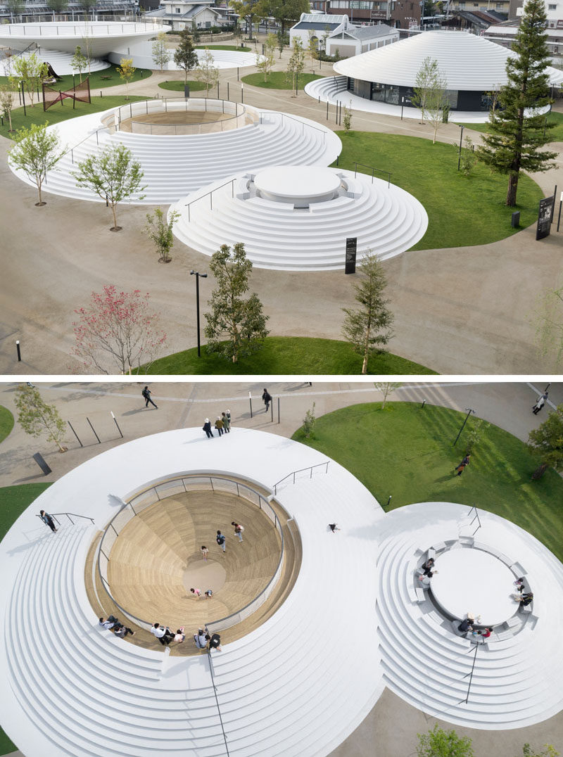 Japanese architecture firm nendo have recently completed the Cofufun plaza for Tenri Station in Nara prefecture, that features plenty of space for the local community to use for events and gatherings, and would also serve as a tourist information centre.