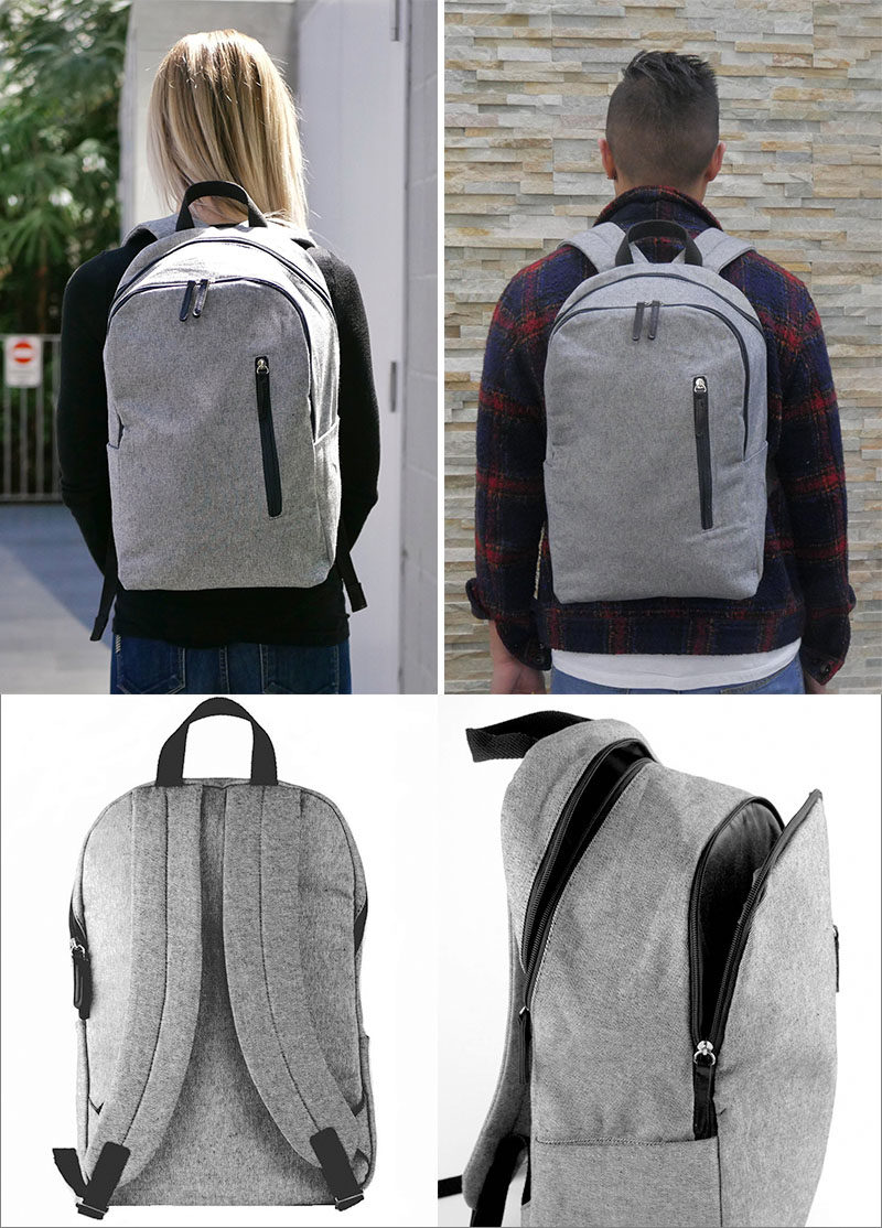 The Modern Day Trip backpack by Modern Sphere features an interior padded laptop compartment, two separate interior zones, two side slip pockets for on-the-go items, and a front zip pocket. #ModernBackpack