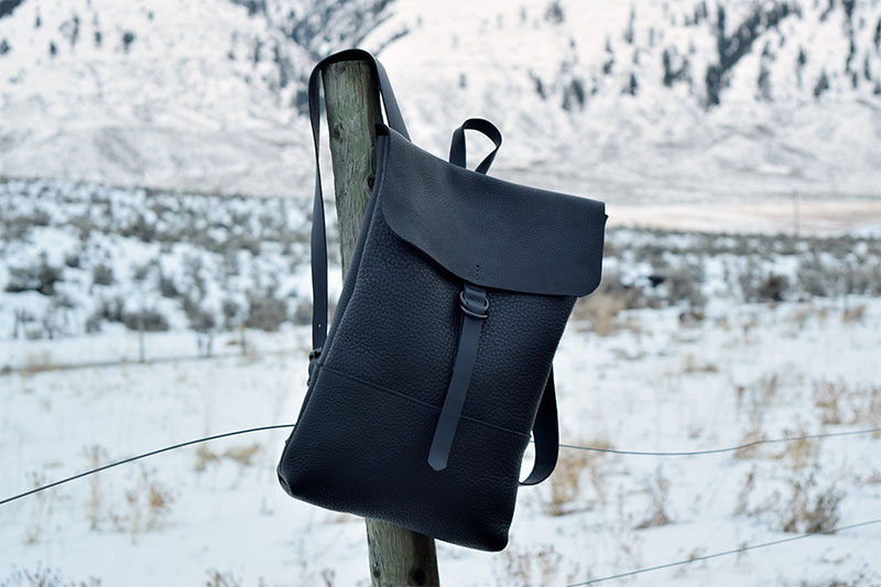 The Columbia Backpack is made from a supple yet durable leather, and has one exterior pocket, one interior pocket, adjustable straps, and a double D closure on front. #Backpack #ModernBackpack