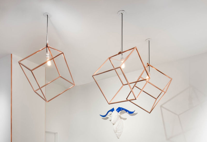 Radar Design, a company based in Toronto, Ontario has created this modern Cube Pendant Light. Handmade, the copper plated solid steel cube fixture instantly gives any interior a unique feel.