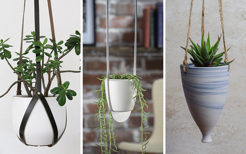 These modern hanging planters are unique in design and the perfect inspiration for summer.  #HangingPlanter #ModernPlanter #HomeDecor #Garden #Plants