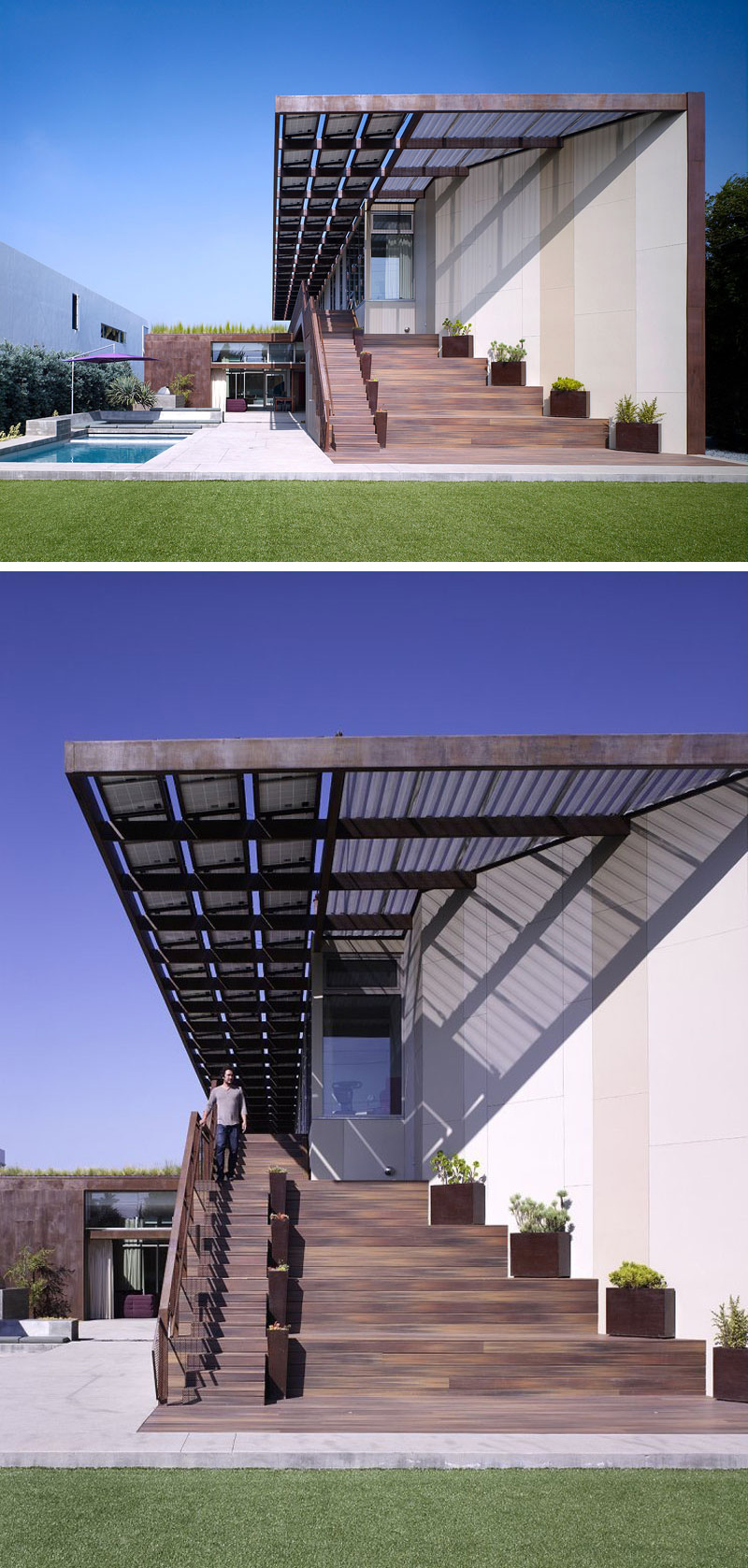 Architecture firm Brooks + Scarpa, have designed this modern net-zero energy family home in Venice, California.