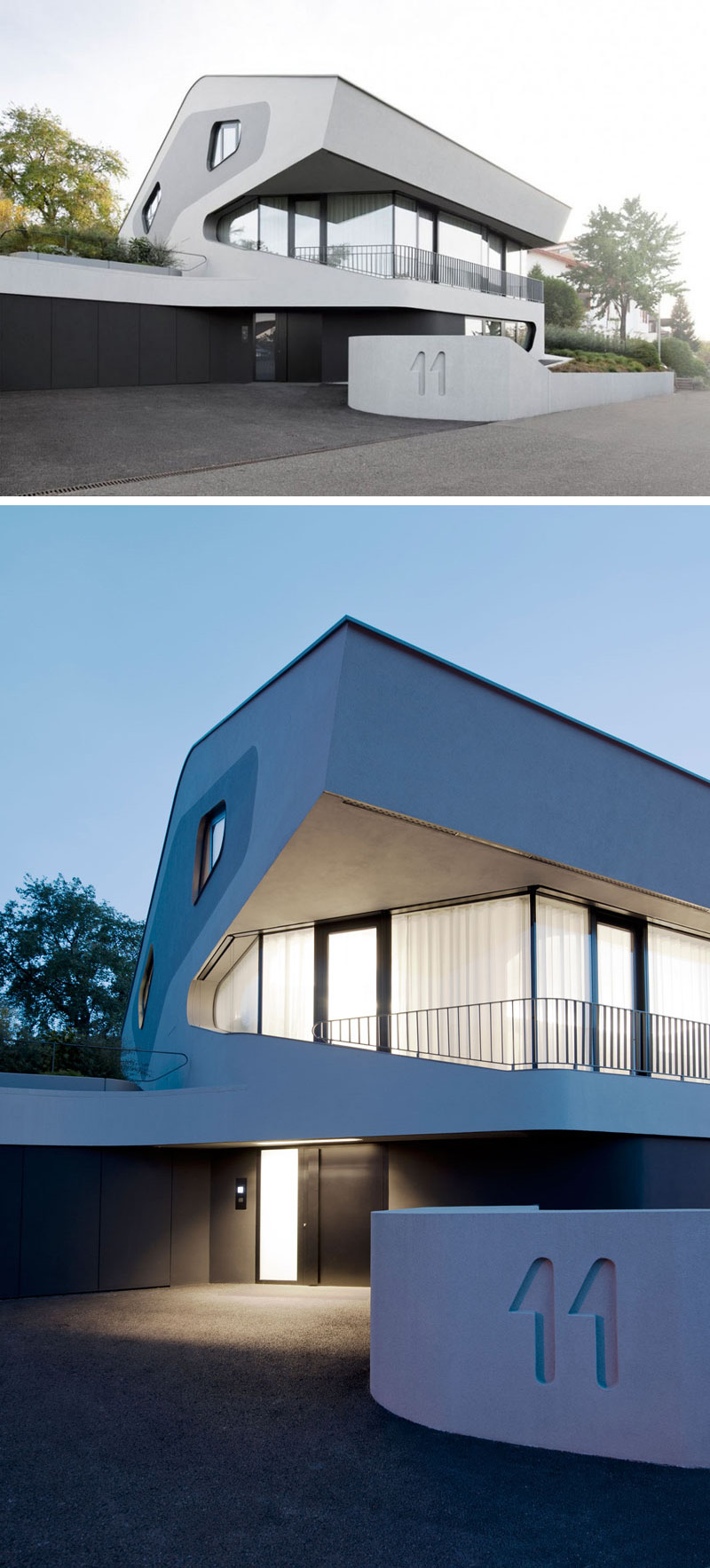 J. Mayer H. Architects have designed the OLS House, a modern black, white and grey house in Germany.