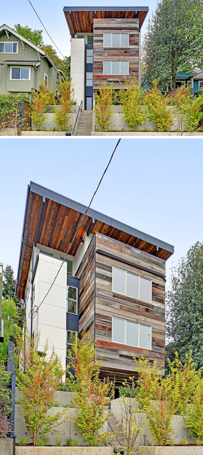 With sustainability in mind, this modern house in Seattle is made from recycled wood and locally sourced materials. 