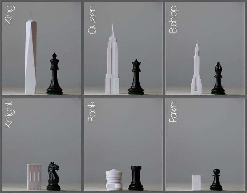 Stylish Chess Set Pieces Modeled After Iconic NYC Architecture