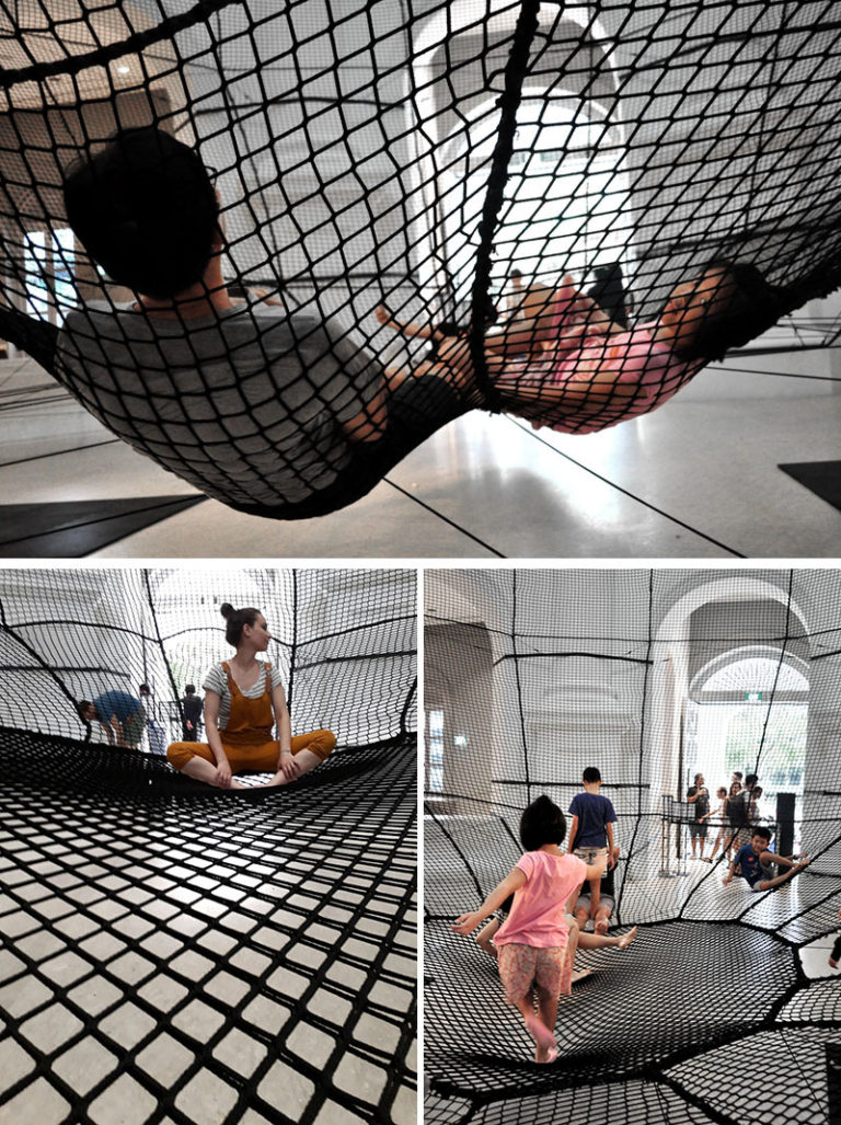 A Suspended Net Is Allowing People To Experience The National Museum Of Singapore From A