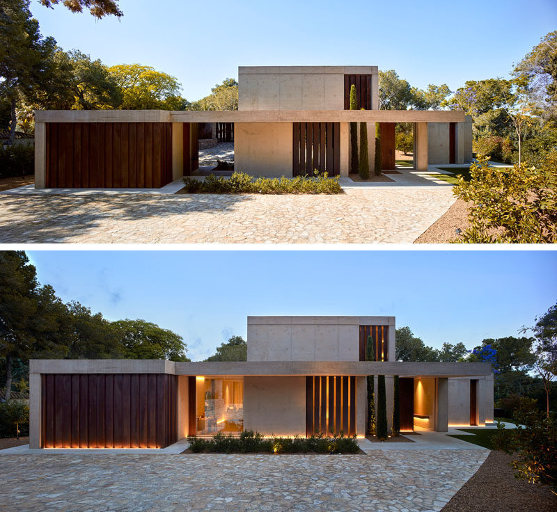 Architect Ramon Esteve has recently completed this modern house that sits on the outskirts of Madrid, Spain, in an area full of woodlands and pine trees.