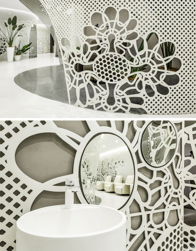 Modern Nail Salon Interior Lace Wall Detail 270717 911 05