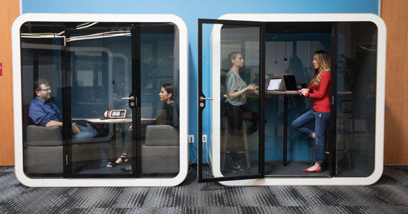 Framery, a Finnish technology startup, designs and manufactures stylish soundproof phone booths and meeting pods for open-plan offices.