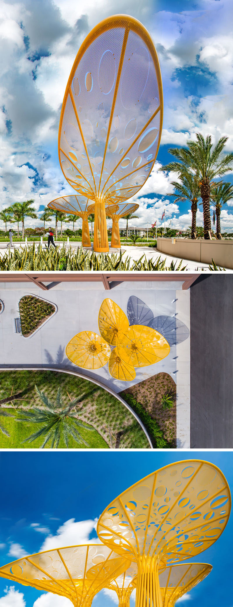 Brooks + Scarpa have designed a large bright yellow tree-like public sculpture for the city of Pembroke Pines in Florida.