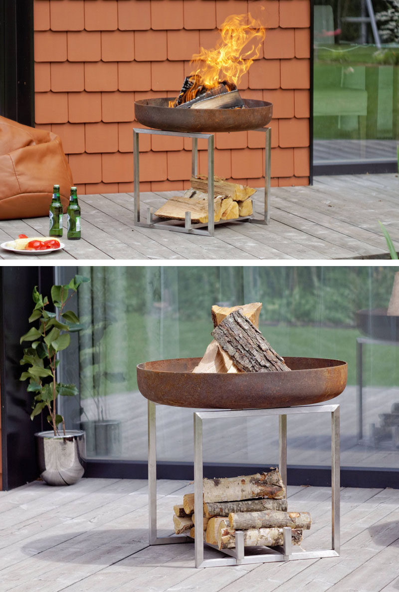 London-based design firm Arpe Studio, has created a collection of modern outdoor fire pits made from steel, that are inspired by Nordic design.