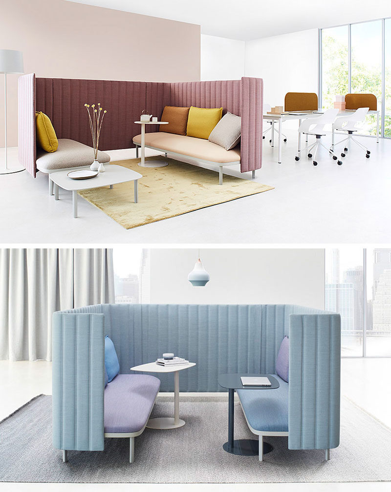 German furniture company ophelis, has designed a collection of modular office furniture pieces that are named ophelis sum. The concept for the collection is based on three core elements: the base, the partition and the pillow.