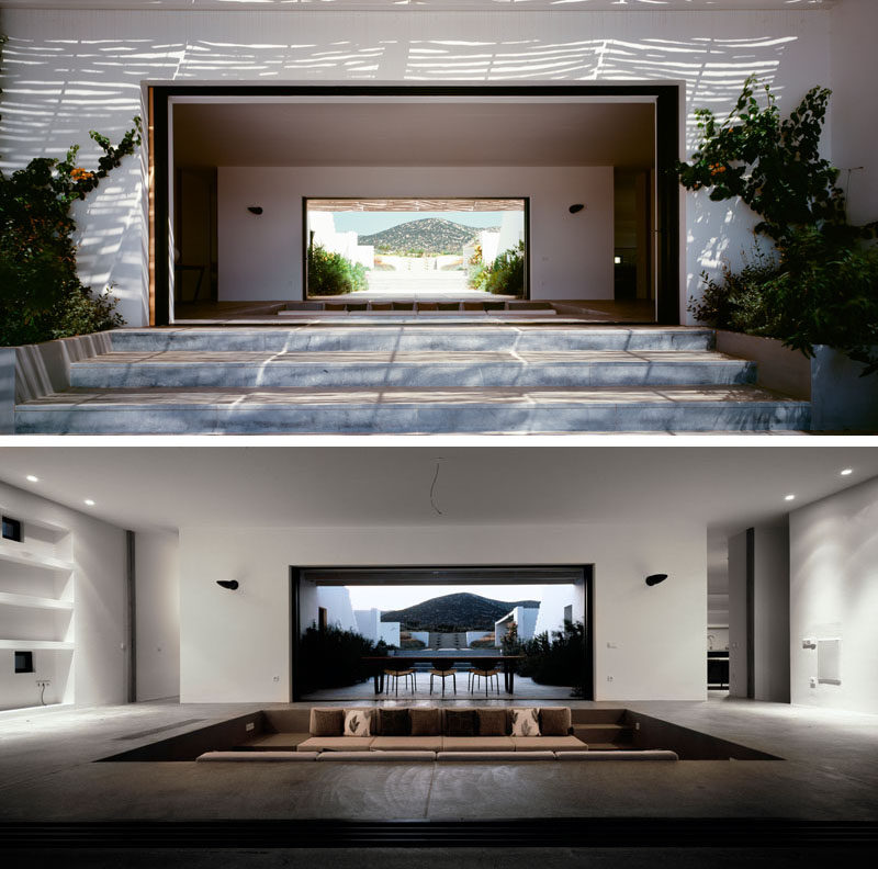 Sunken living room modern discount