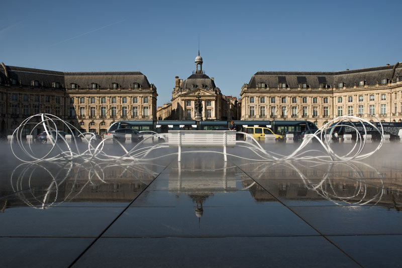 As part of the Agora Biennale of Architecture, Urbanism and Design, designer and artist Pablo Reinoso has created an installation of seven sculptures as part of his Spaghetti Benches series. #Furniture #Design #ArtInstallation #Sculptural