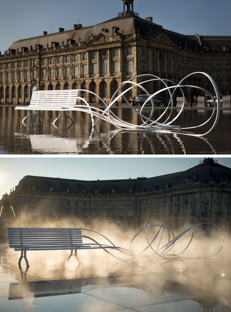 As part of the Agora Biennale of Architecture, Urbanism and Design, designer and artist Pablo Reinoso has created an installation of seven sculptures as part of his Spaghetti Benches series. #Furniture #Design #ArtInstallation #Sculptural