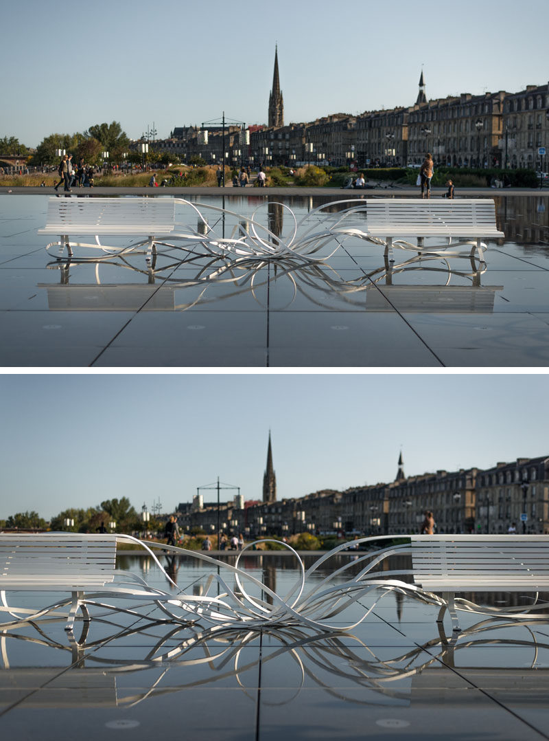 As part of the Agora Biennale of Architecture, Urbanism and Design, designer and artist Pablo Reinoso has created an installation of seven sculptures as part of his Spaghetti Benches series. #Furniture #Design #ArtInstallation #Sculptural
