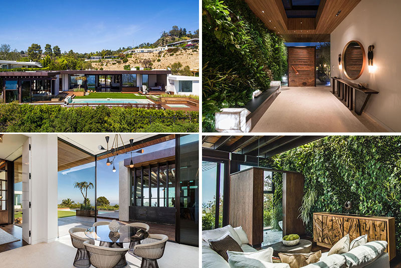 Californian architectural and design firm Mayes Office, have recently completed a new and modern house that's located at the top of Beverly Hills. #ModernHouse #ModernArchitecture #GreenWalls #InteriorDesign