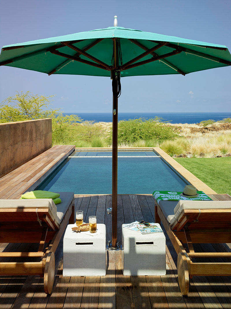 This small swimming pool has views of the ocean and a small deck for two. #SwimmingPool #Pool