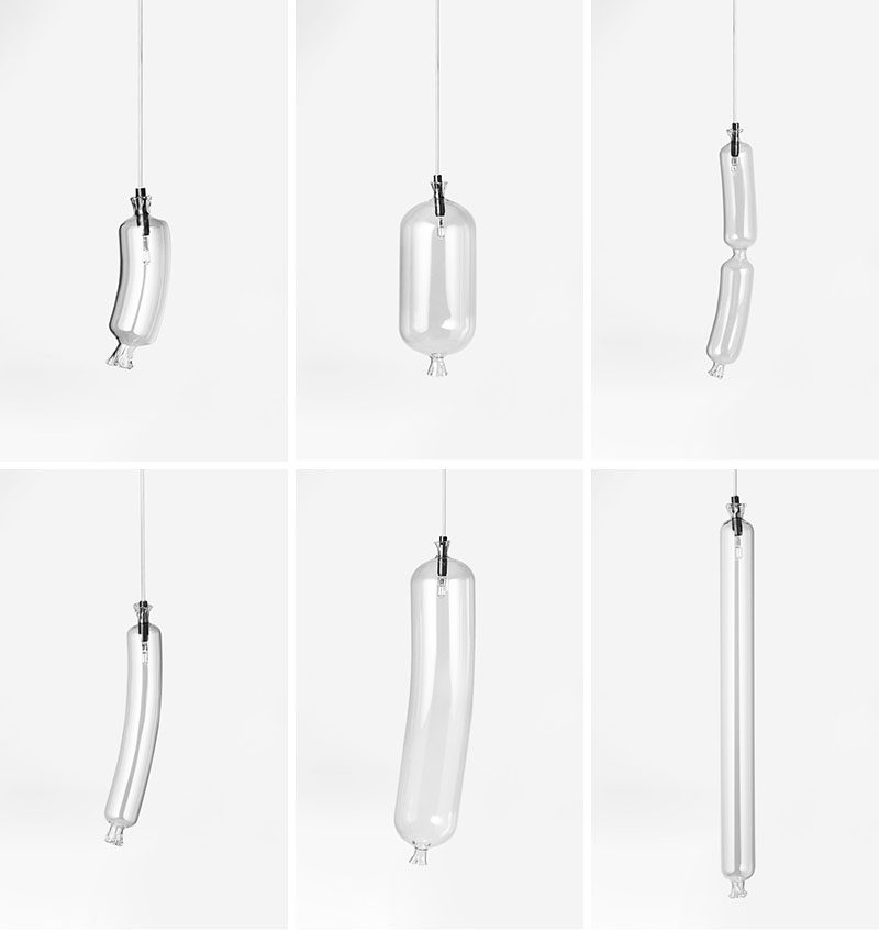 French designer Sam Baron has created a collection of unique suspension lights for Petite Friture, that are named 'SO-sage'. #Lighting #GlassLighting #ModernLighting