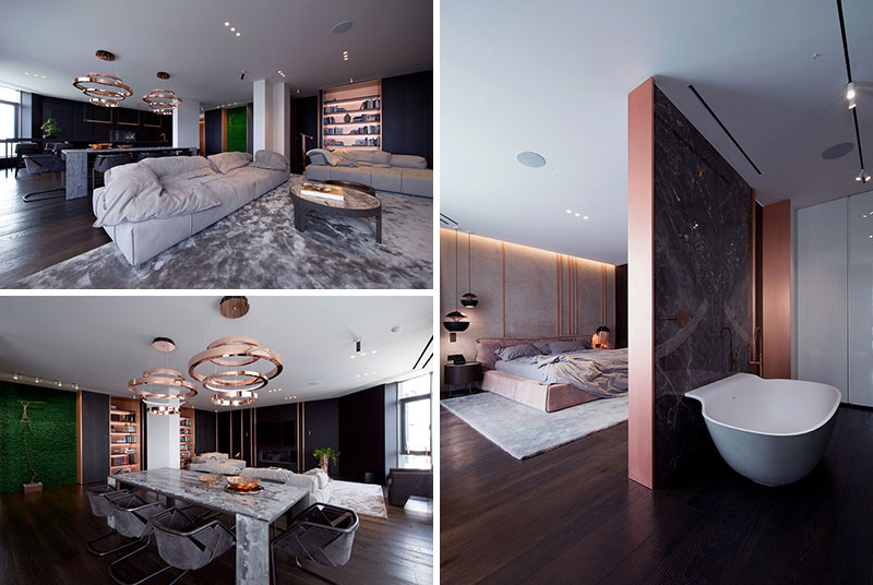 A closer look at Copper Accents In Luxury Penthouse Building