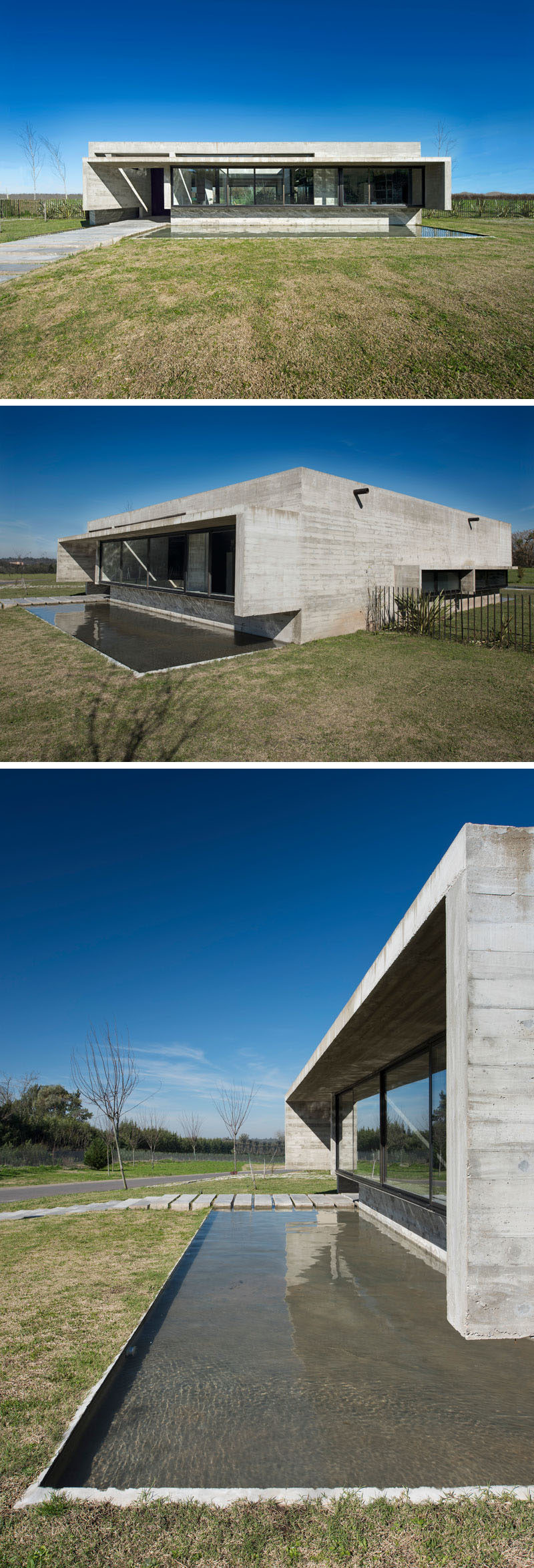 Architect Luciano Kruk, has designed a new modern concrete house in a gated community in Maschwitz, a town in northern Buenos Aires. #ConcreteHouse #Architecture #ModernHouse