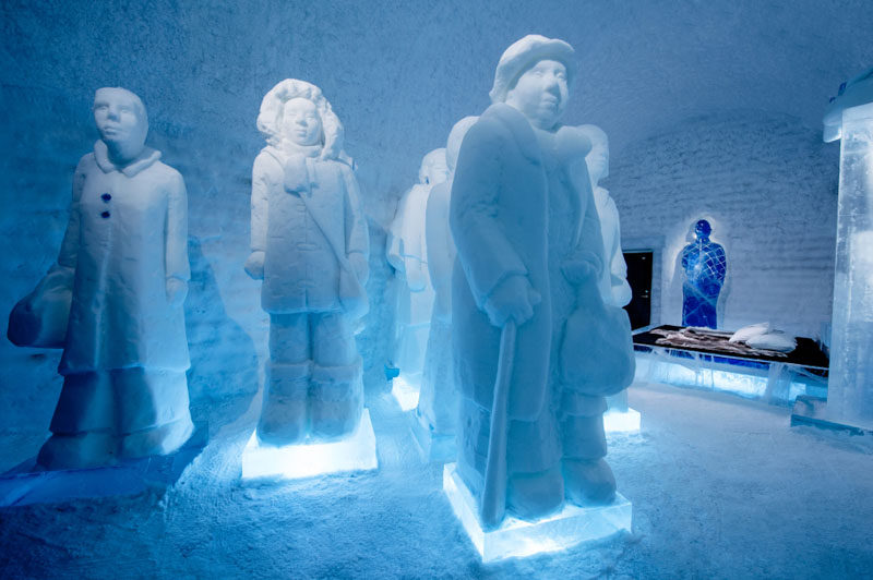 The Swedish ICEHOTEL has opened for 2017. The hotel, which is made from ice, has a collection of art suites that are individually themed and are hand carved by artists from around the world. #ICEHOTEL #Sweden #Travel #Art #Sculpture