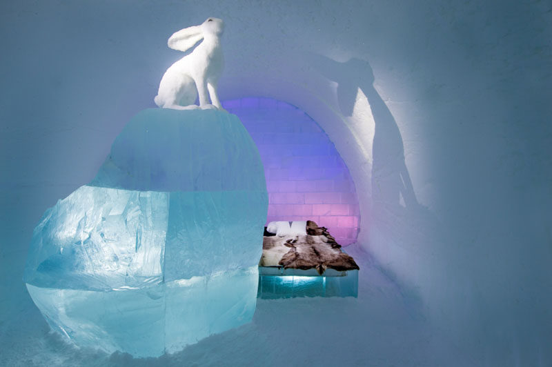 The Swedish ICEHOTEL has opened for 2017. The hotel, which is made from ice, has a collection of art suites that are individually themed and are hand carved by artists from around the world. #ICEHOTEL #Sweden #Travel #Art #Sculpture