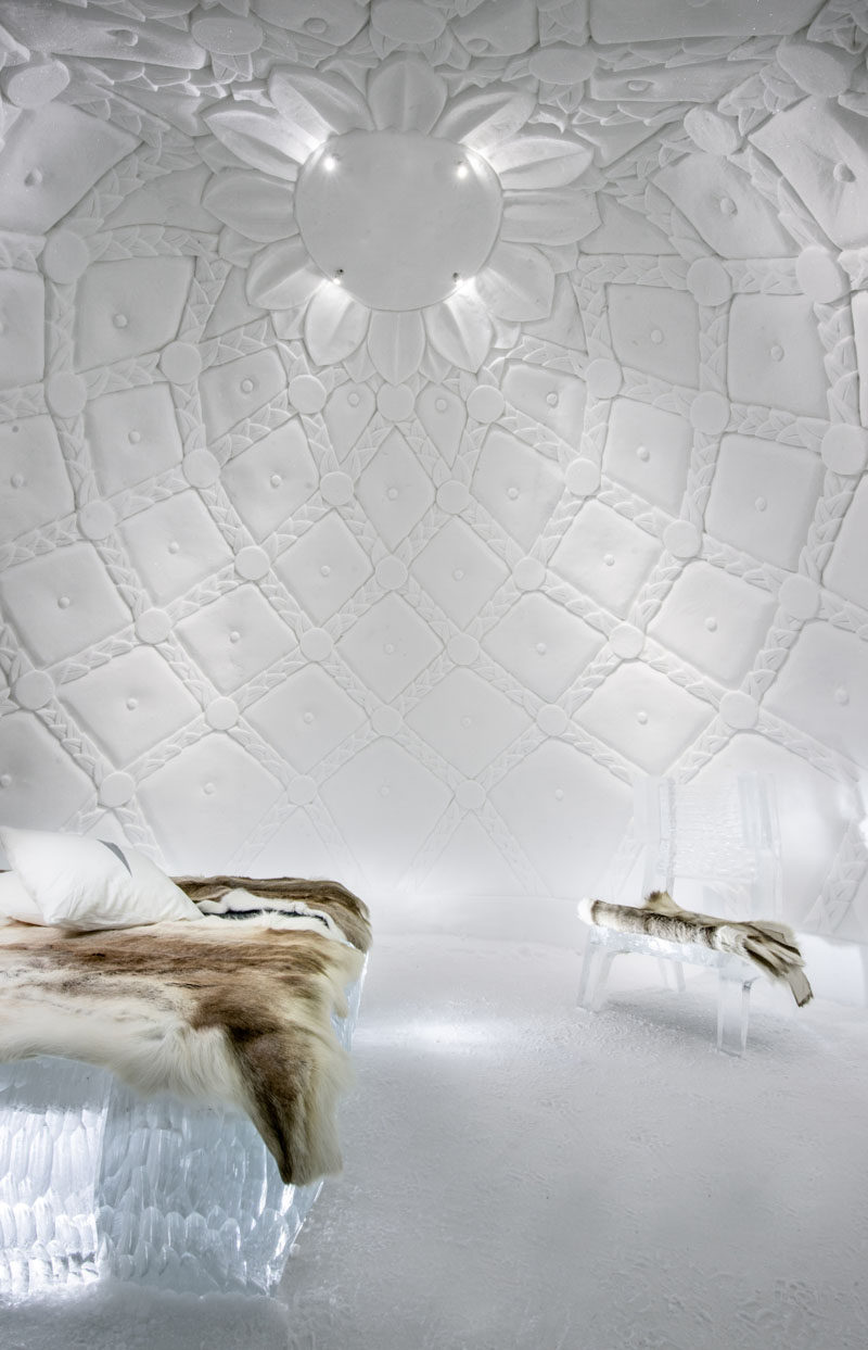 The Swedish ICEHOTEL has opened for 2017. The hotel, which is made from ice, has a collection of art suites that are individually themed and are hand carved by artists from around the world. #ICEHOTEL #Sweden #Travel #Art #Sculpture