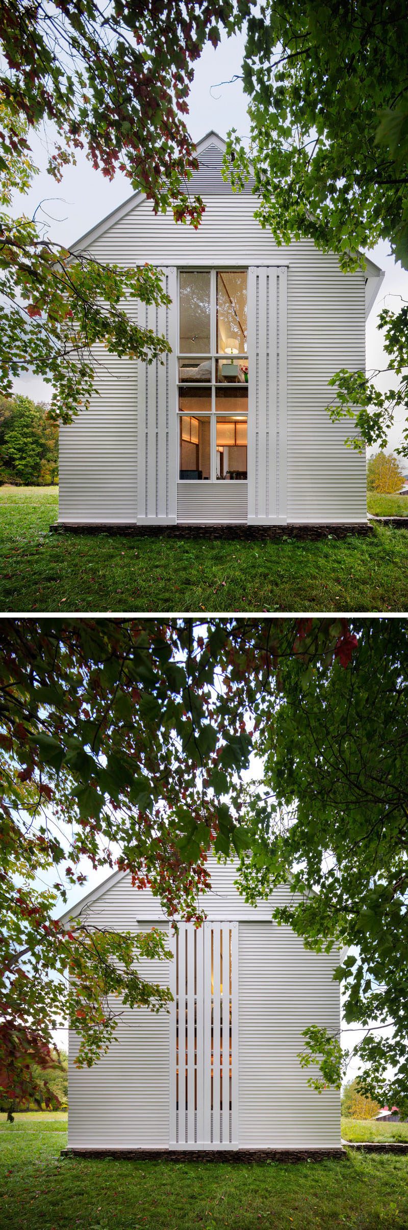 Cutler Anderson Architects have completed a modern farmhouse for a large family on a 93-acre farm in northeastern Pennsylvania, that was designed to fit in with the surrounding farming community. #Farmhouse #ModernArchitecture