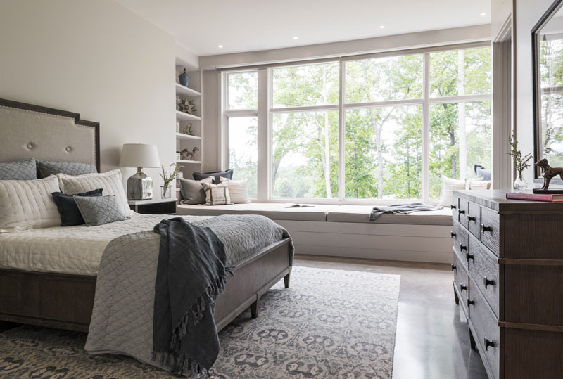 Contemporary Bedroom With Built In Window Seat And Shelving 080118