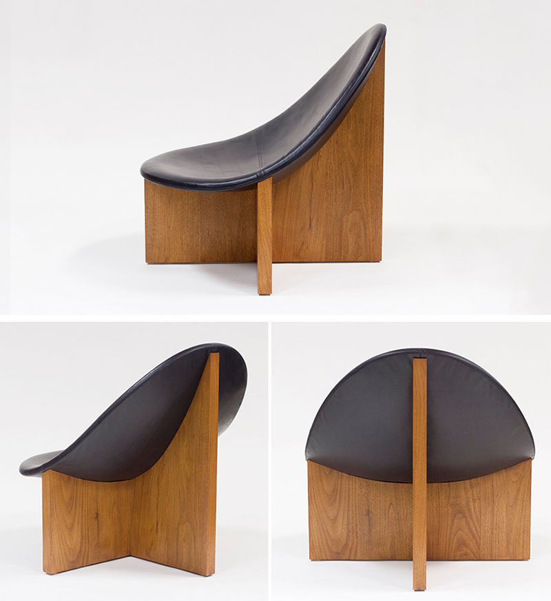 Estudio Persona have designed the Nido Chair that has an egg-like shaped leather upholstered seat that sits atop a nest of wood. #Chair #Seating #Design #Furniture
