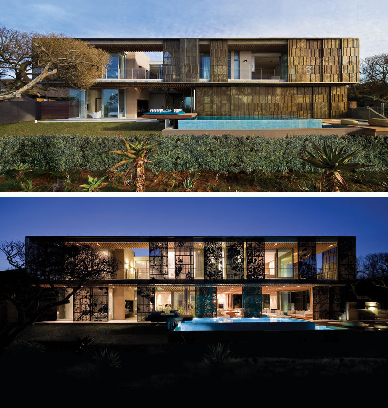 Anodized Bronze Screens Create A Unique, Modern House Designs And Floor Plans In South Africa