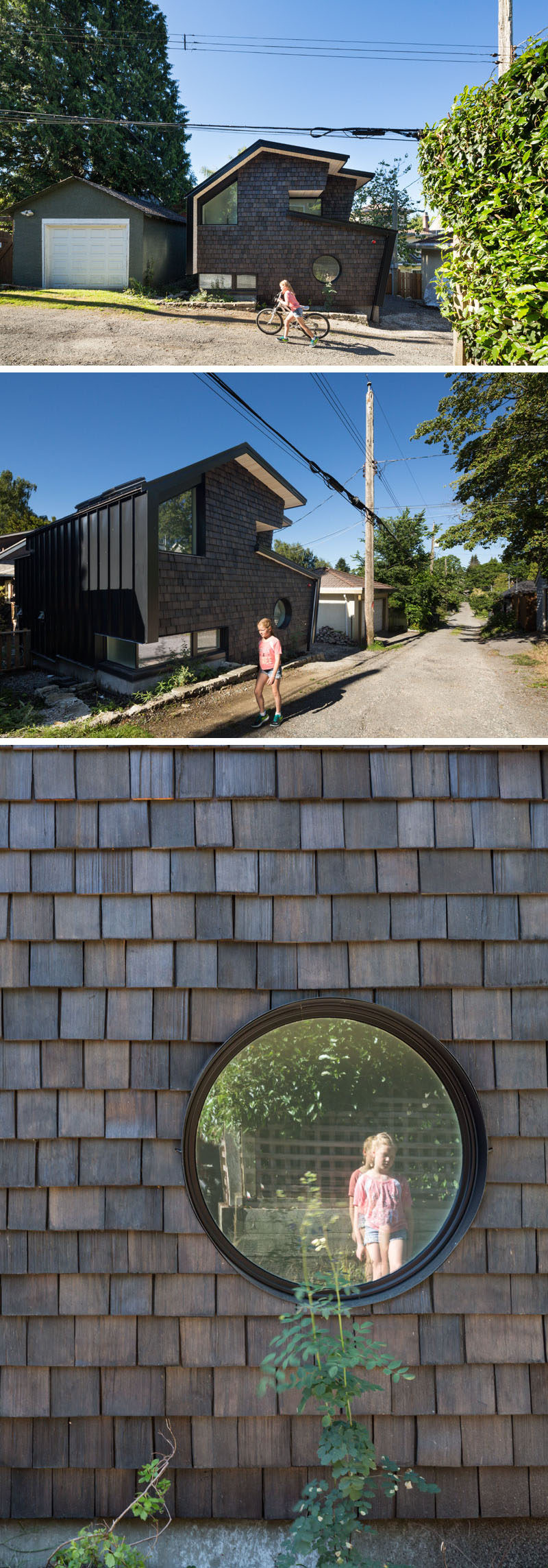 Campos Studio have designed a shingle-covered, modern laneway house in Vancouver, Canada. #LanewayHouse #ModernArchitecture #SmallHouse