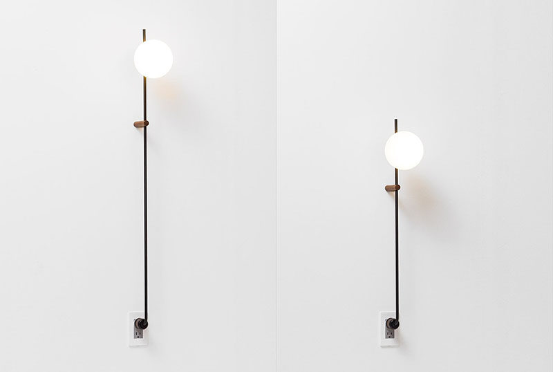 Human home have created the LYNEA Plug Lamp, a floor lamp or side table lamp that's been designed to be plugged straight into an outlet in the wall. #Lighting #FloorLamp #WallLamp #Design