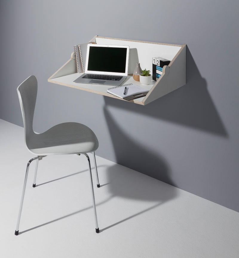 Berlin based designer Michael Hilgers has created TWOFOLD, a compact wall shelf that can be transformed into a wall desk. #Design #Furniture #Shelving #WallDesk