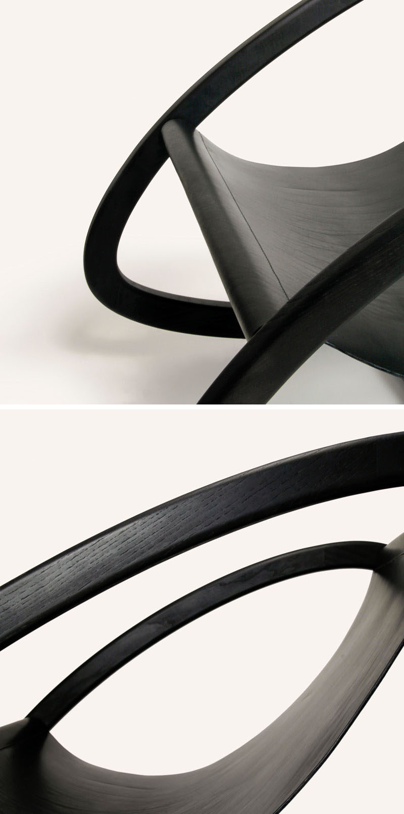Design studio Objects & Ideas have crafted a modern wood and leather rocking chair named 'Wye'. #RockingChair #ModernFurniture