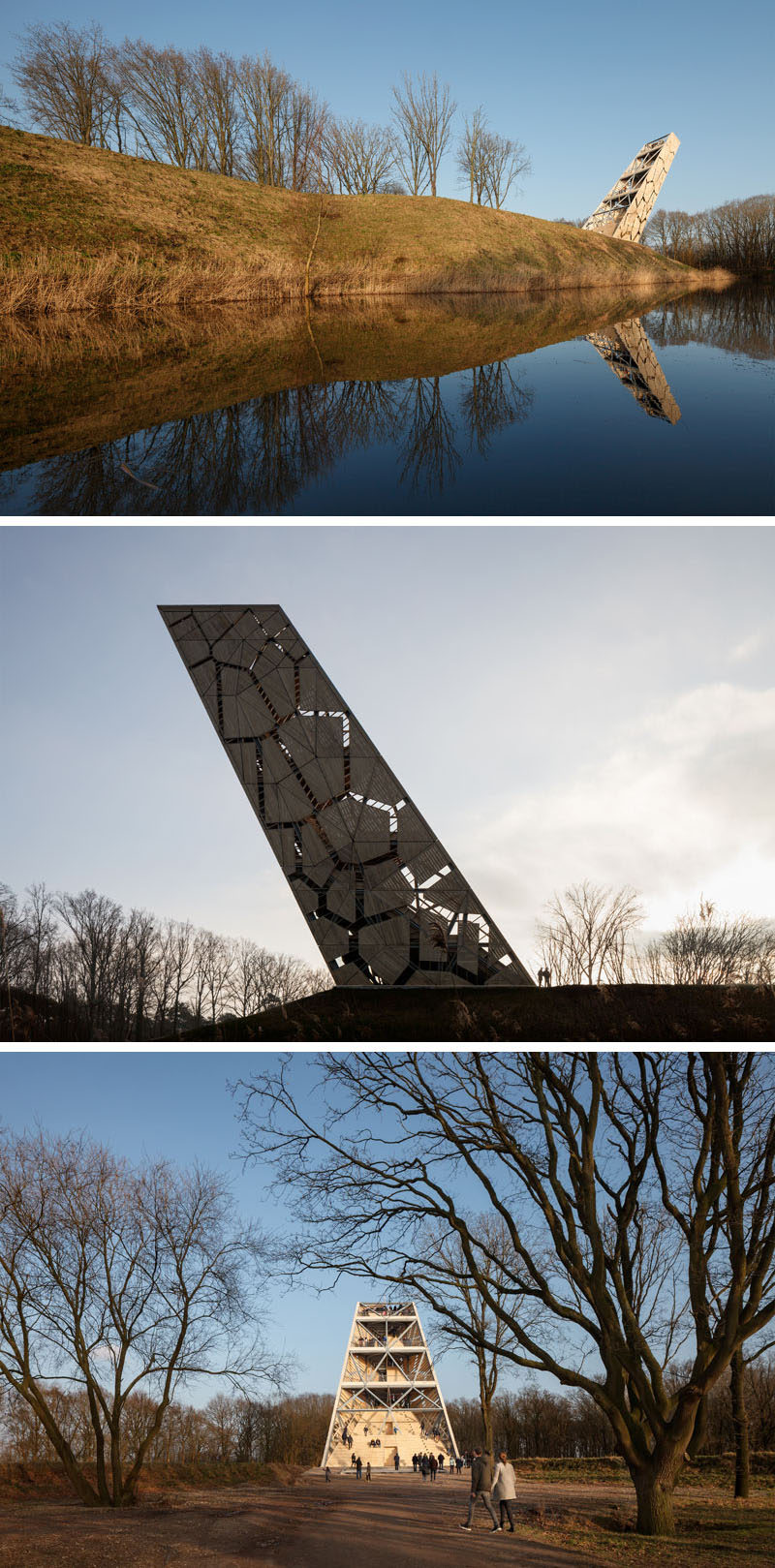 RO&AD Architecten have recently completed Pompejus, a watchtower, an open-air theatre and an information point for tourists, that's located on Fort de Roovere in Halsteren, The Netherlands. #Watchtower #Lookout #Architecture #Design