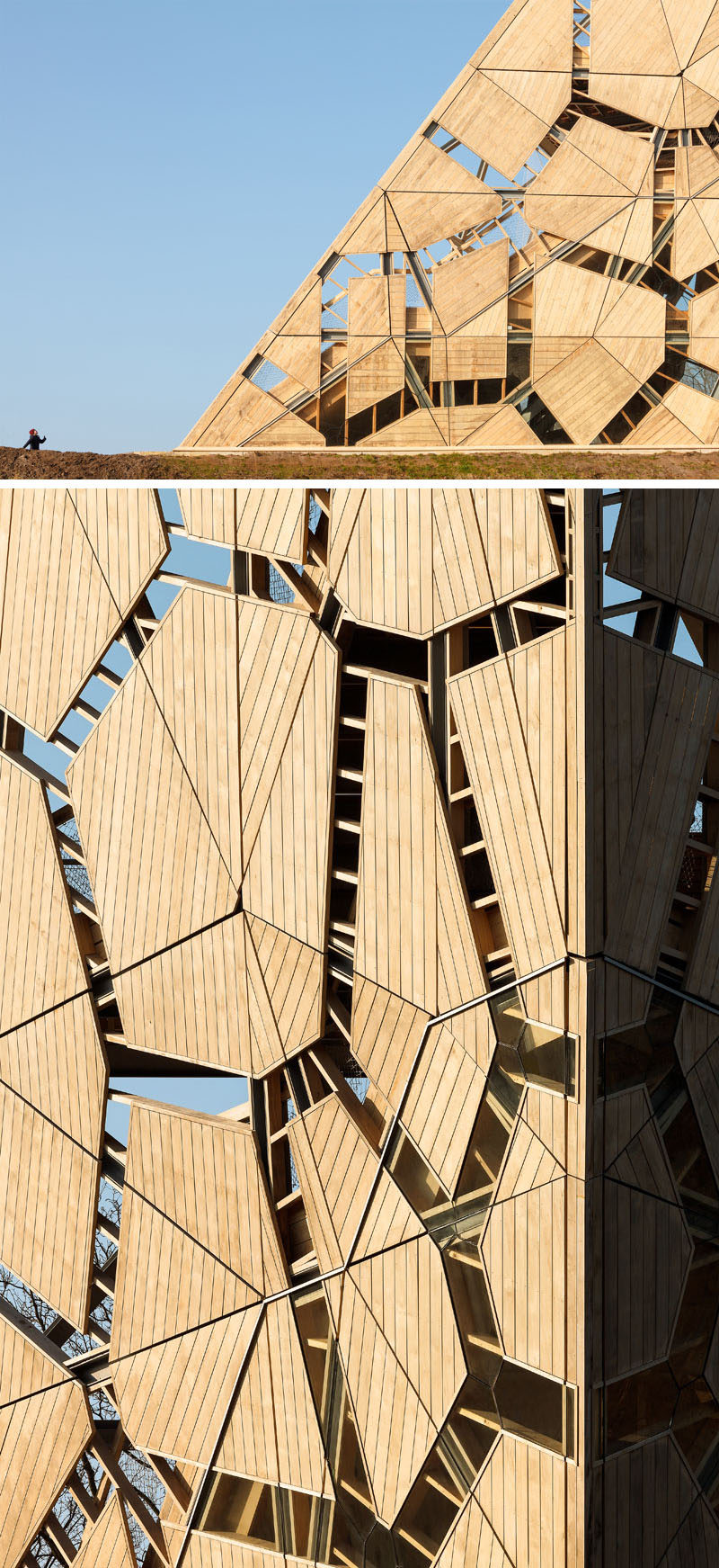 RO&AD Architecten have recently completed Pompejus, a watchtower, an open-air theatre and an information point for tourists, that's located on Fort de Roovere in Halsteren, The Netherlands. #Watchtower #Lookout #Architecture #Design