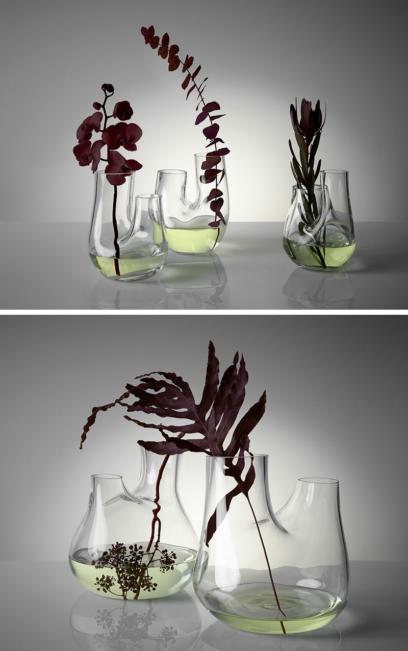 Tom Dixon has designed PLANT, a double headed abstract vase that can also be used as a terrarium. #GlassVase #Terrarium #ModernDecor