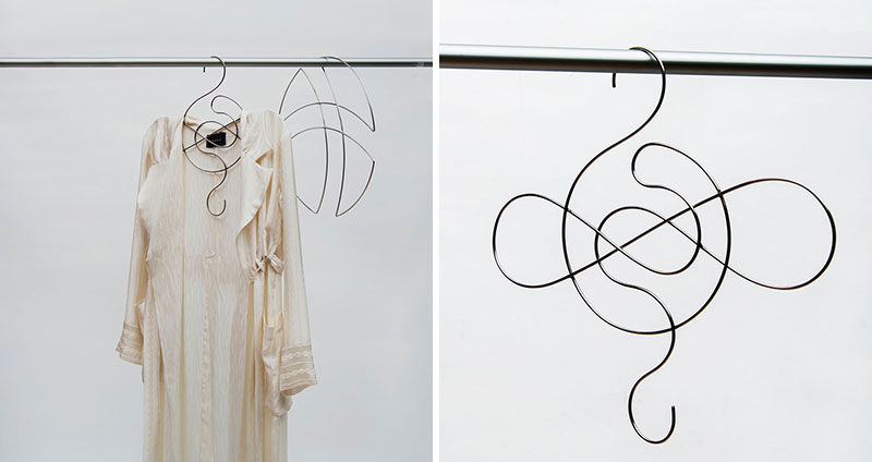 XYZ Integrated Architecture have designed 'Piece Unique', a collection of artistic wire clothes hangers. #Design #ClothesHangers