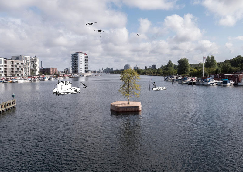 Australian architect Marshall Blecher and Magnus Maarbjerg from design studio Fokstrot, have created CPHØ1, a prototype floating island which will move around Copenhagen harbor. #Design #Island #FloatingPlatform